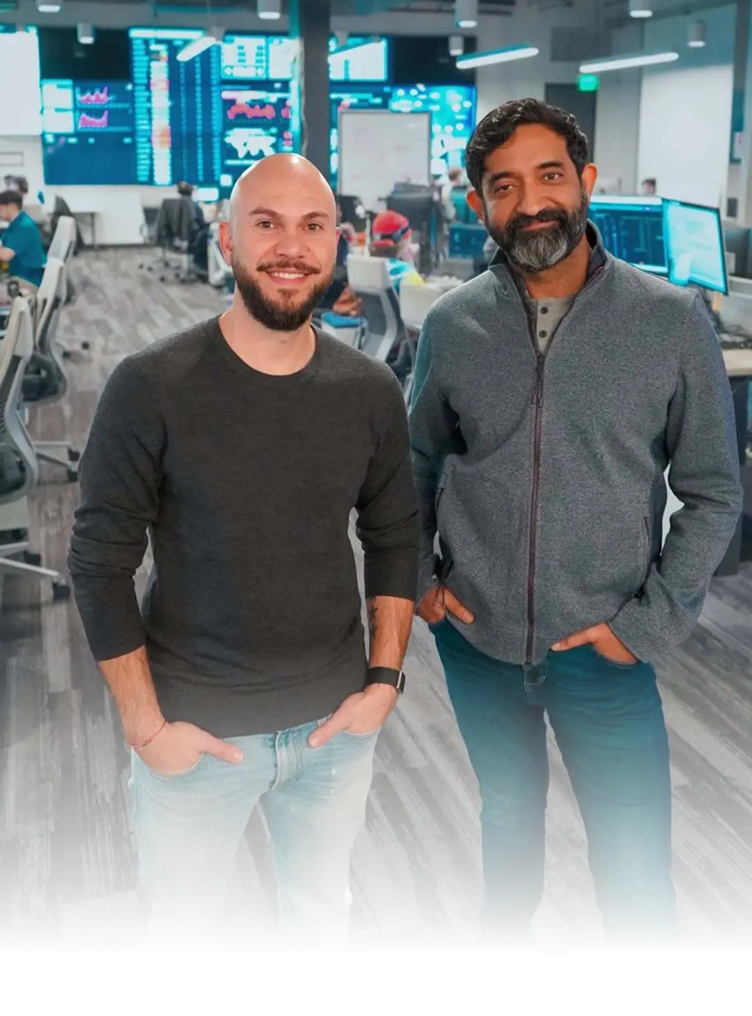 Junior Smizmaul and Naeem Sadiq at SpectrumVoIP headquarters